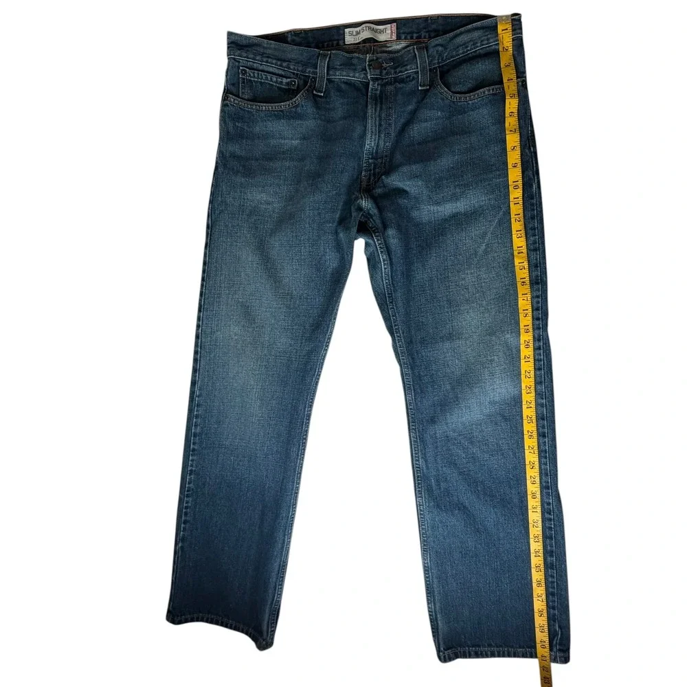 Levis 514 Men Slim Straight Jeans Size 38x32‎ Blue Denim Cotton Casual Classic